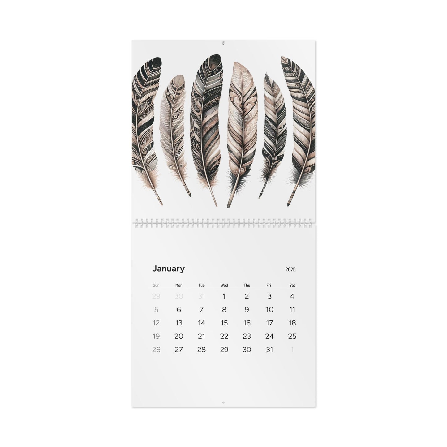 Exclusively Designed Māori Inspired #2 Standard Wall Calendar (2025)