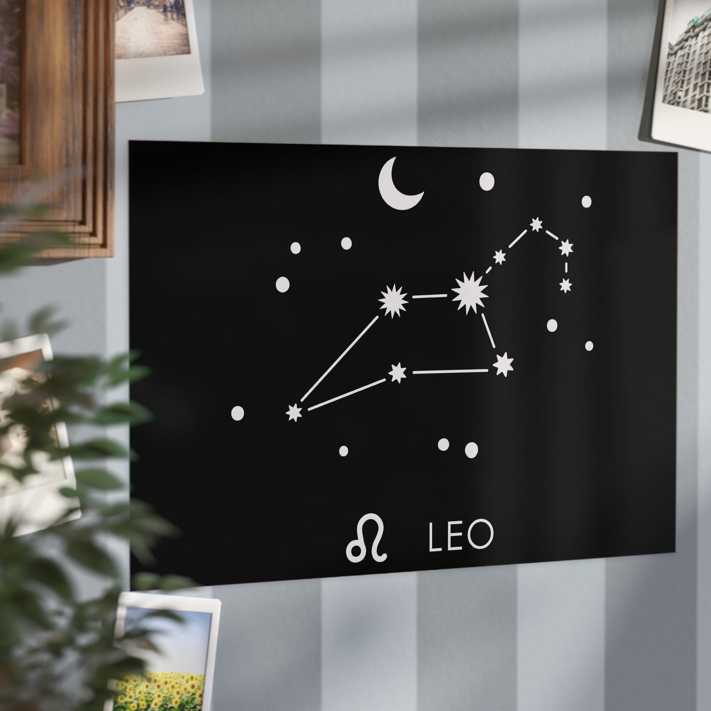 Leo Starmap Unframed Prints - black