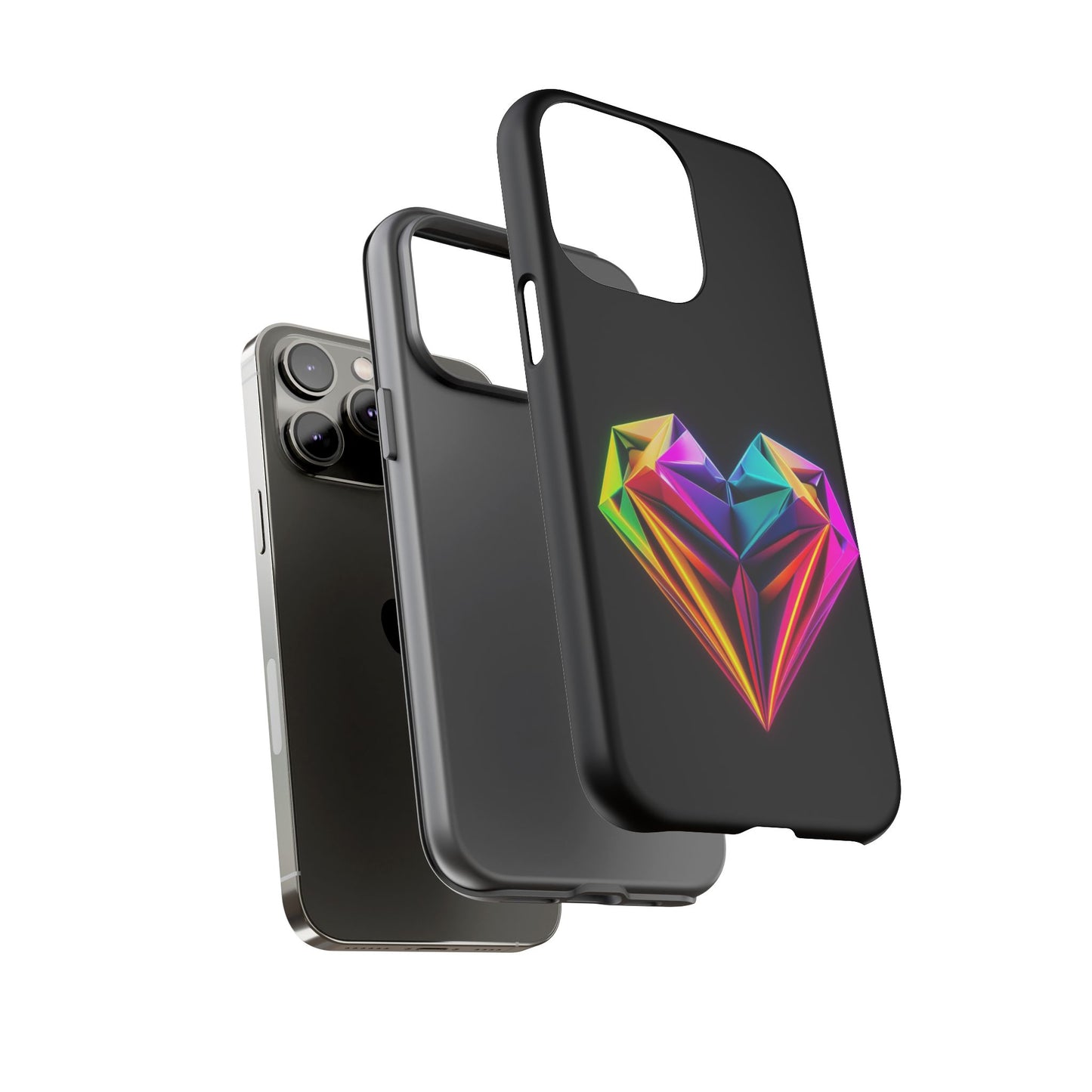 Origami Neon Heart Tough Cases iPhone/Google/Samsung