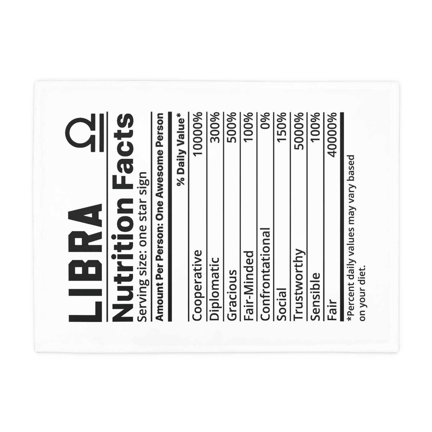 Libra Nutrition Plush Fleece Blanket - white