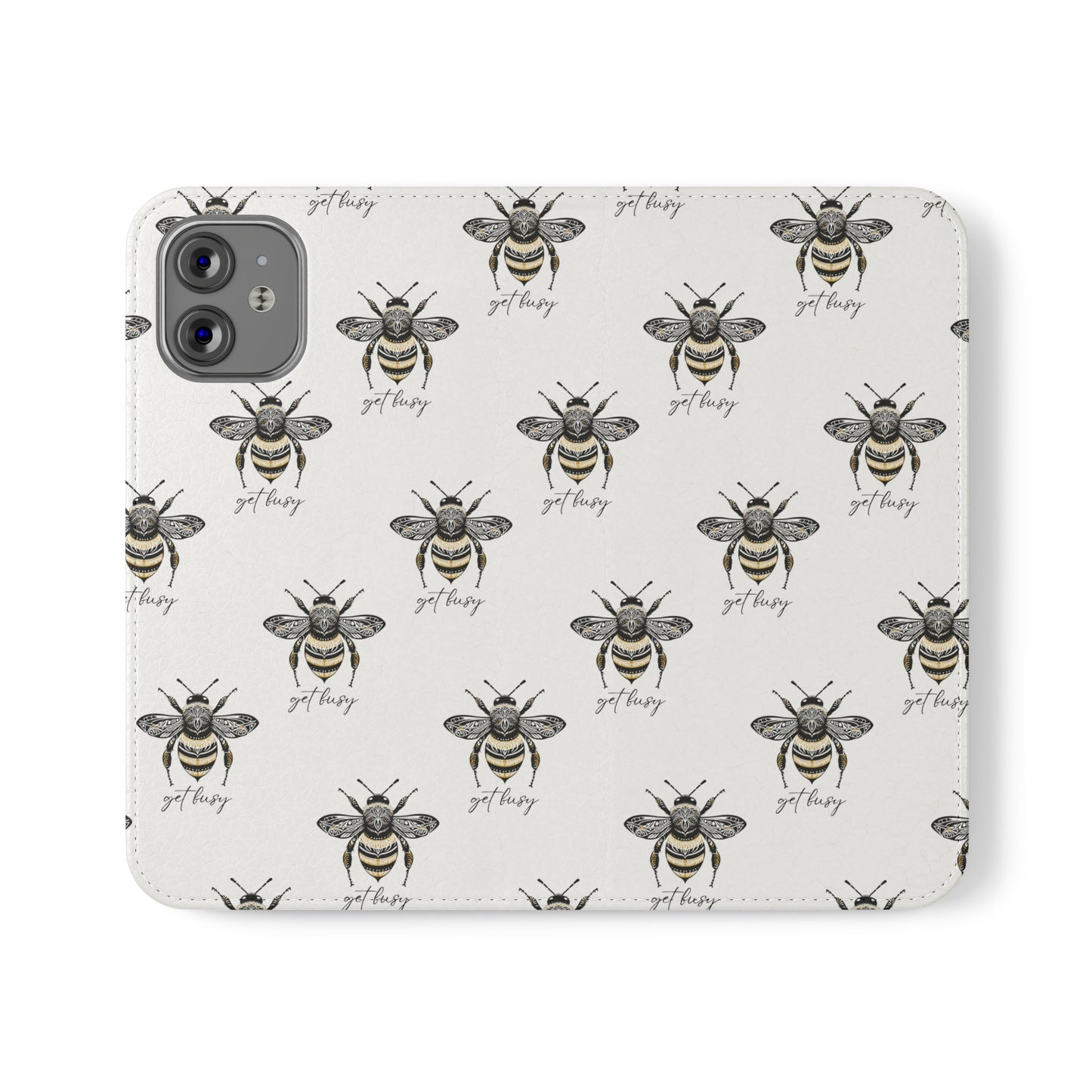 Get Busy Bee Flip Cases for iPhone/Samsung - white