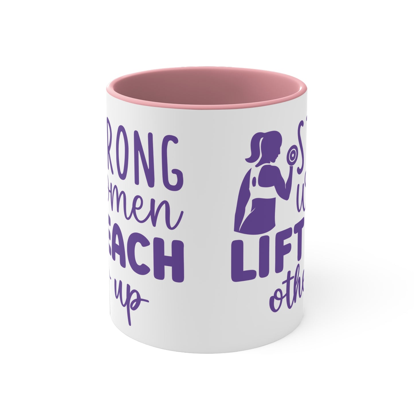 Strong Women... Workout Colorful Accent Mug 11oz - For Gym Fitness Enthusiasts