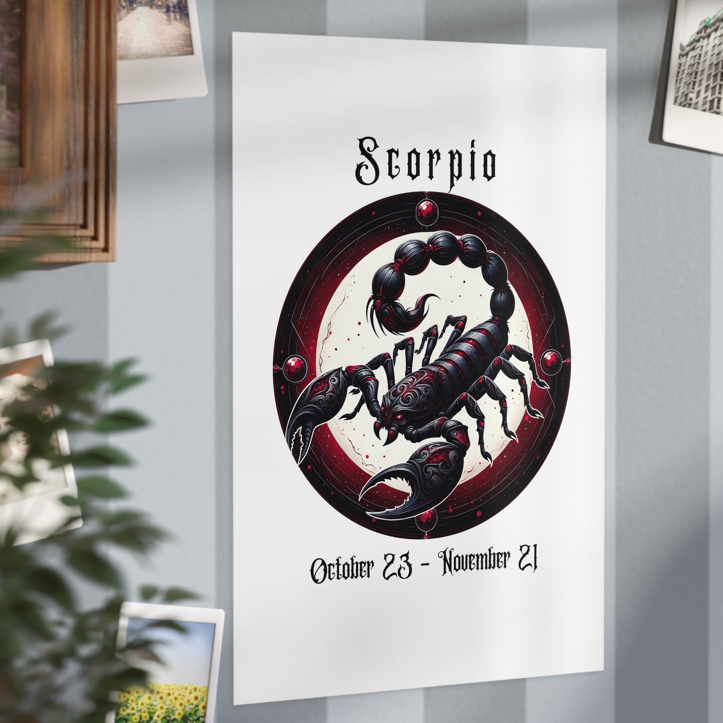 Gothic Scorpio Unframed Prints - white