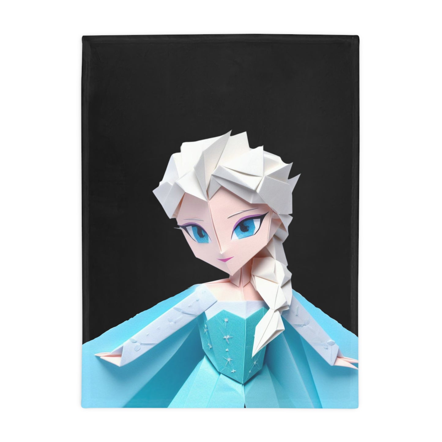 Origami Elsa Plush Fleece Blanket - Black