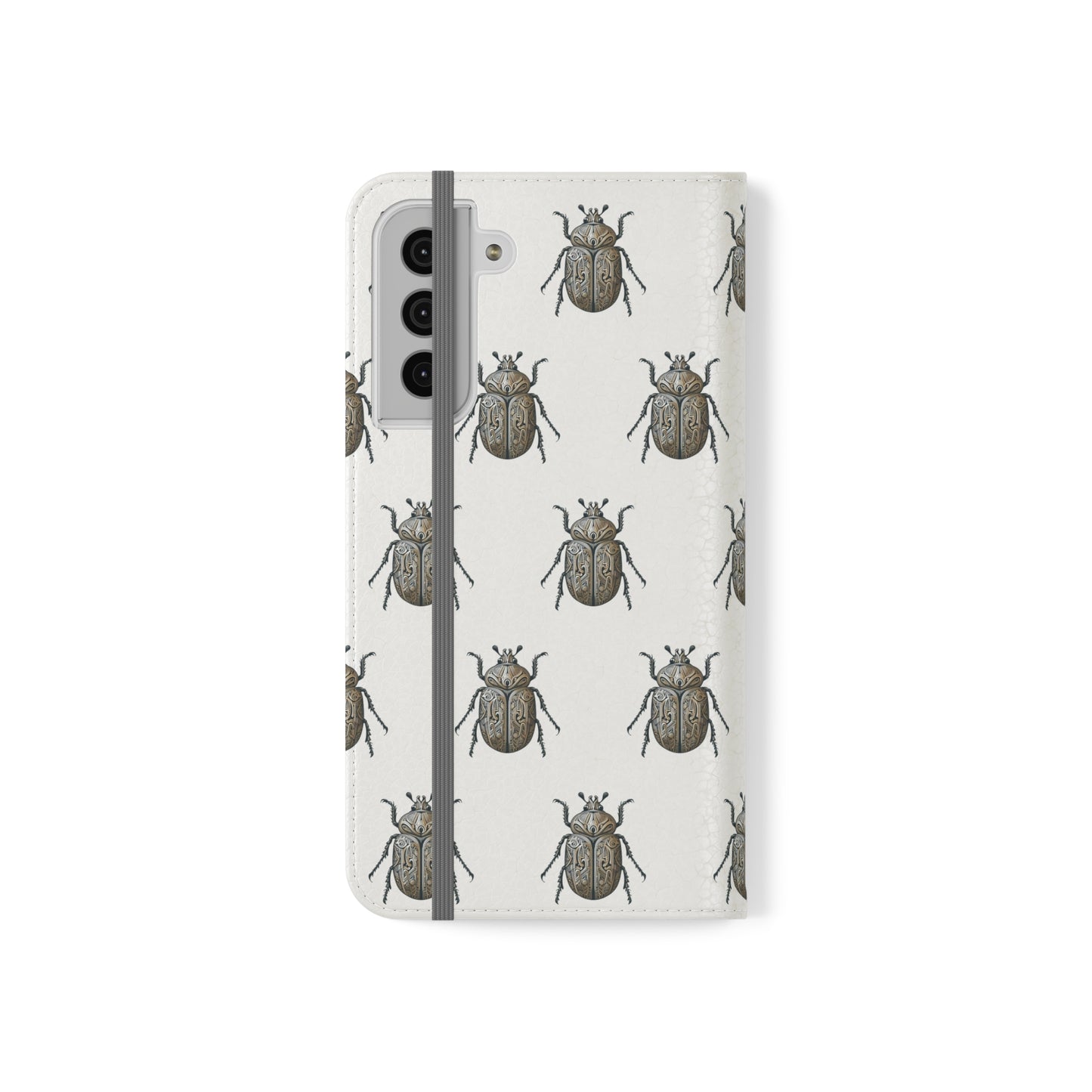 Carved Beetle Flip Cases for iPhone/Samsung - white