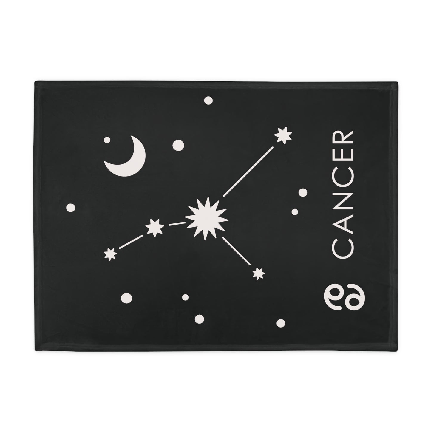 Cancer Star Map Plush Fleece Blanket - black