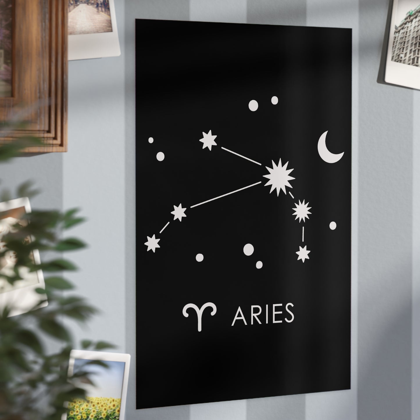 Aries Starmap Unframed Prints - black