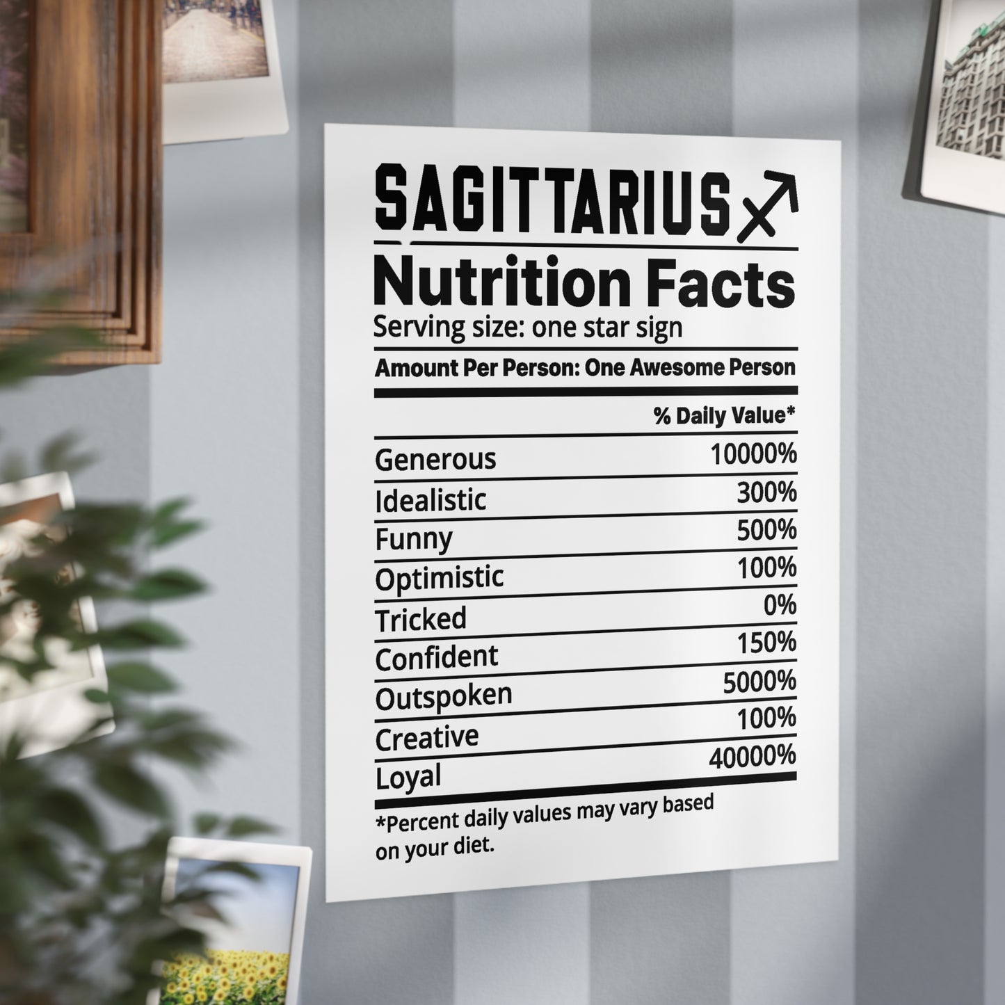 Sagittarius Nutrition Unframed Prints - white