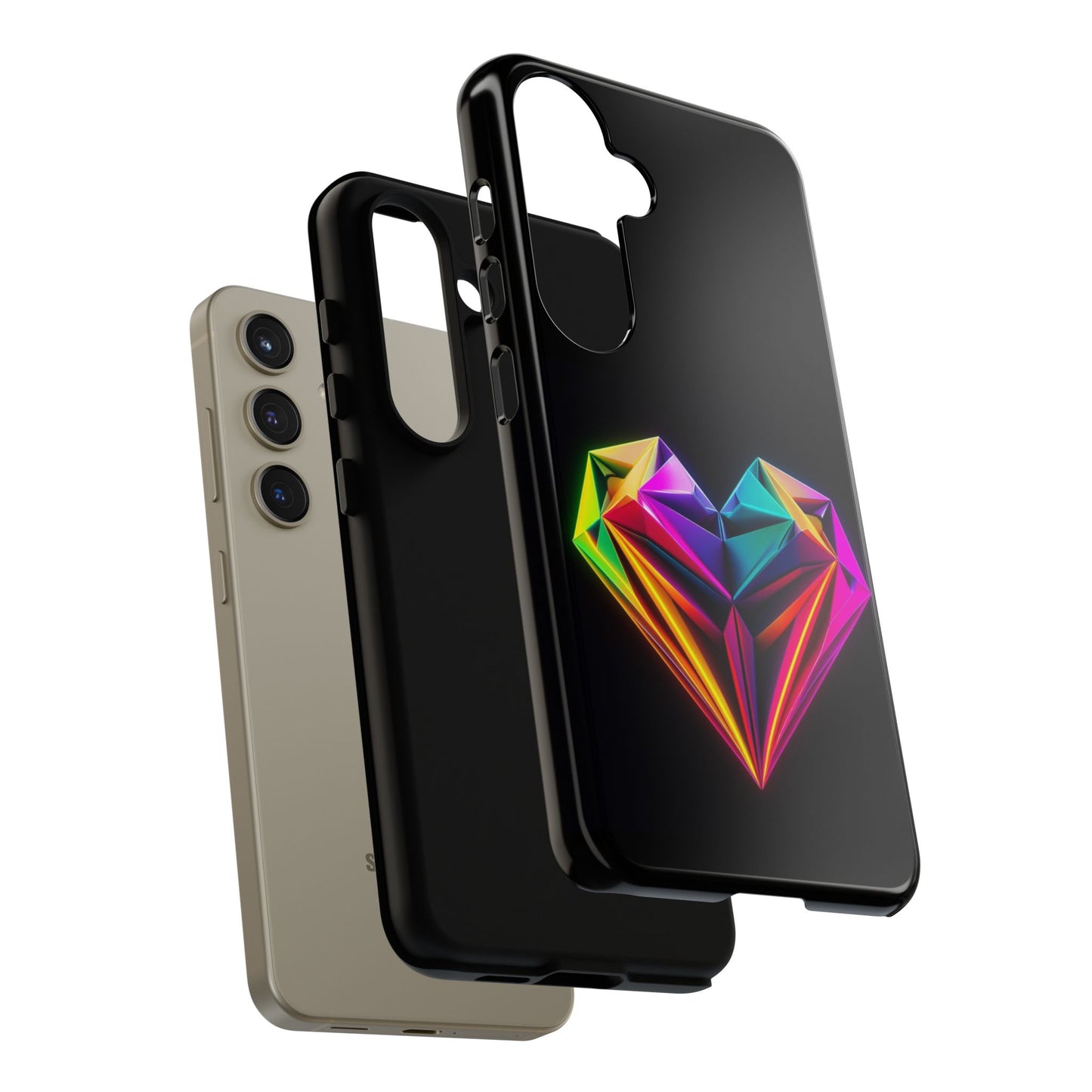 Origami Neon Heart Tough Cases iPhone/Google/Samsung