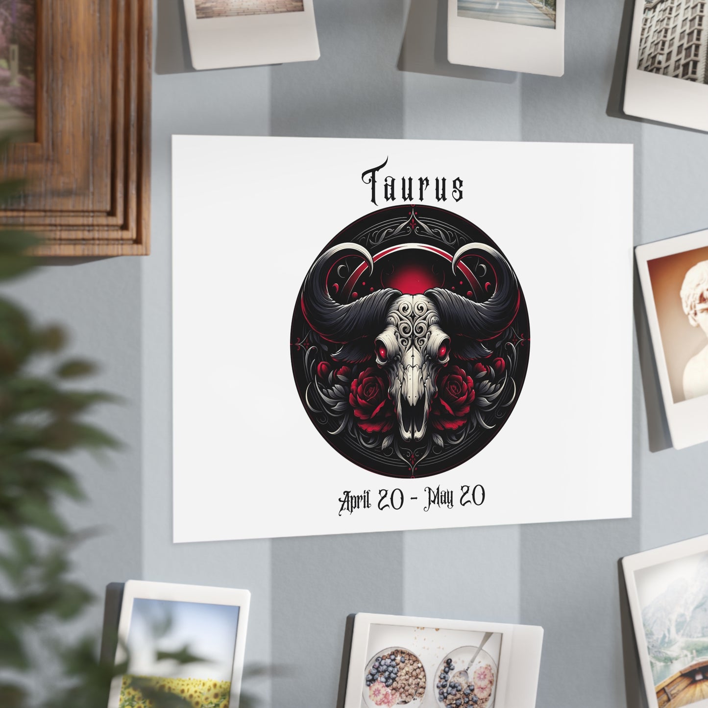 Gothic Taurus Unframed Prints - white