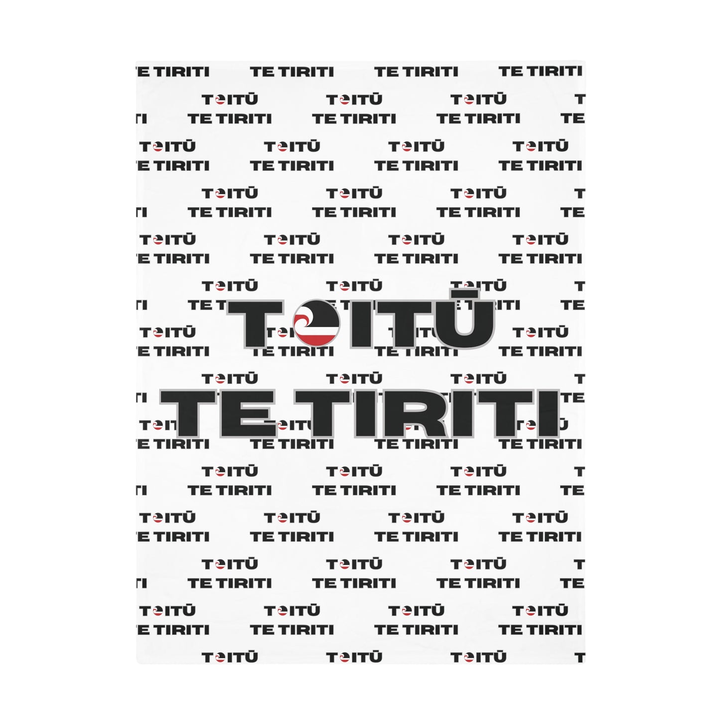 Toitū Te Tiriti - White Plush Fleece Blanket