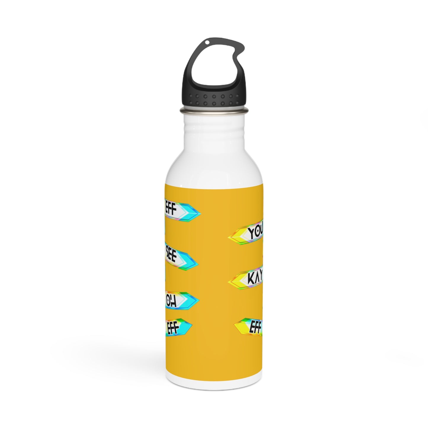 Eff You See Kay Oh Eff Eff Stylish Stainless Steel Water Bottle - Eco-Friendly, Durable, Perfect for On-the-Go - Yellow