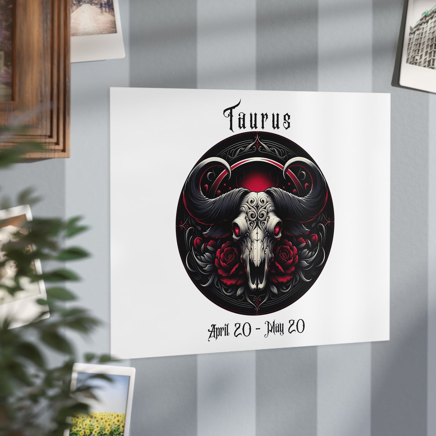 Gothic Taurus Unframed Prints - white