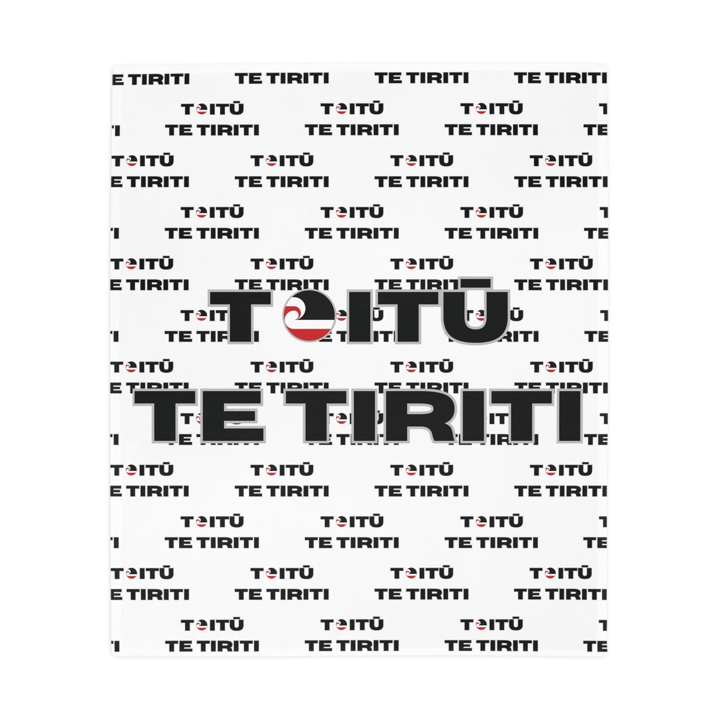 Toitū Te Tiriti - White Plush Fleece Blanket