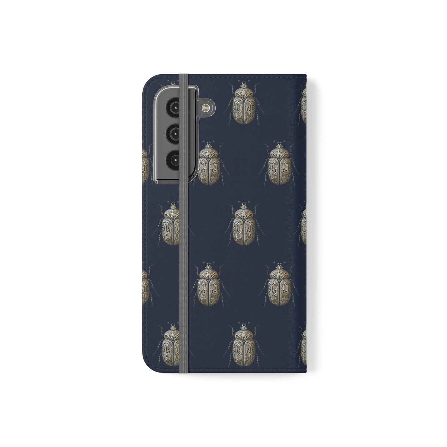 Carved Beetle Flip Cases for iPhone/Samsung - navy