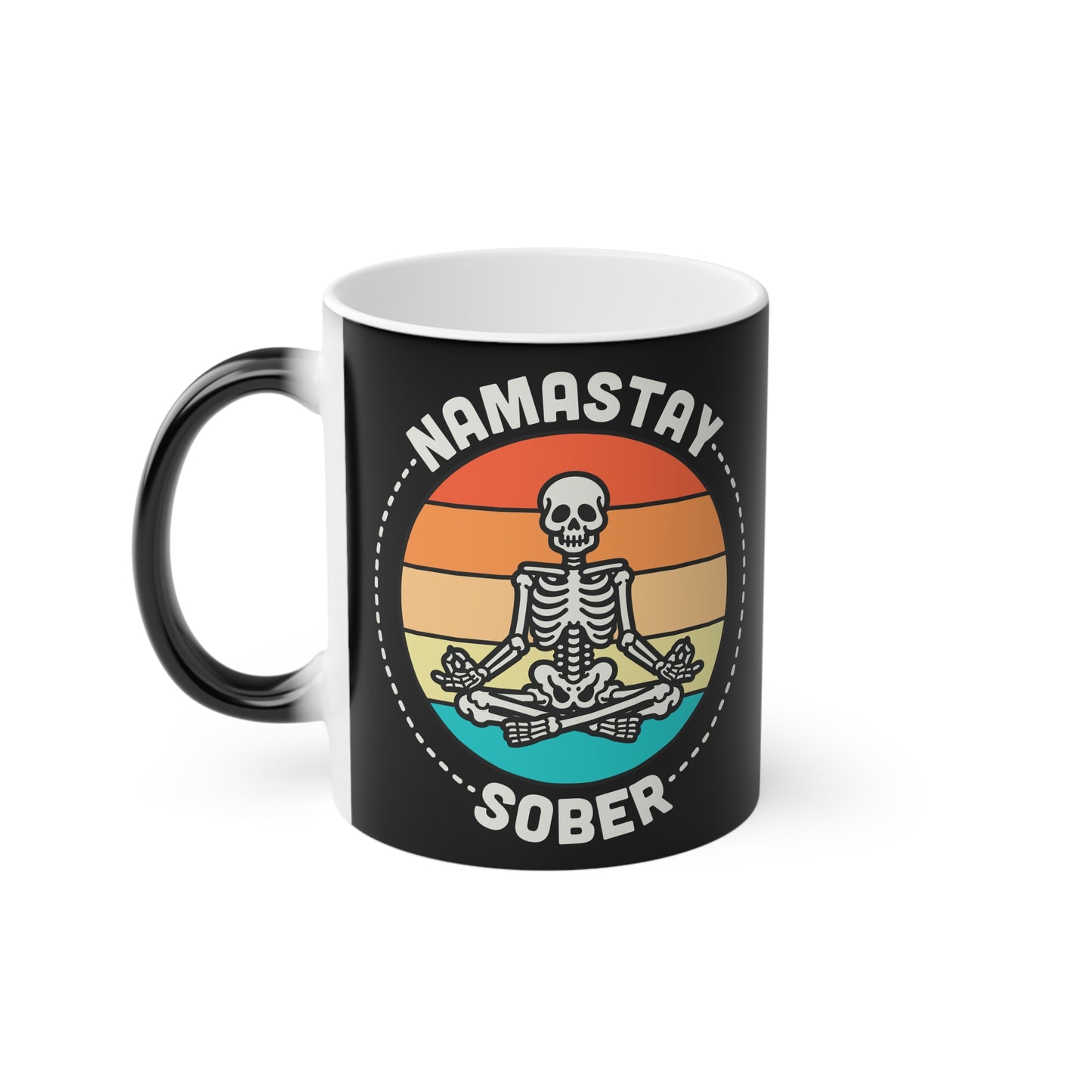 Namastay Sober Magic Mug - Color Changing Heat Sensitive Cup for Relaxation and Meditation