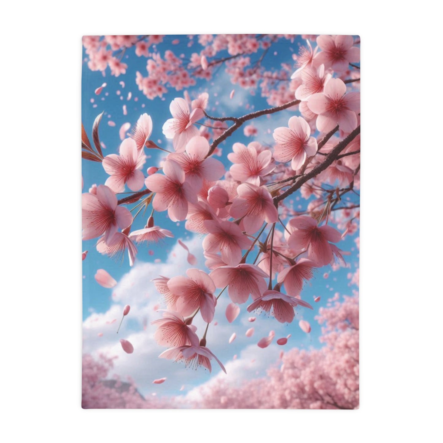 Cherry Blossom #2 Plush Fleece Blanket