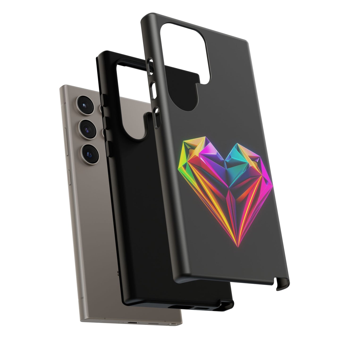 Origami Neon Heart Tough Cases iPhone/Google/Samsung