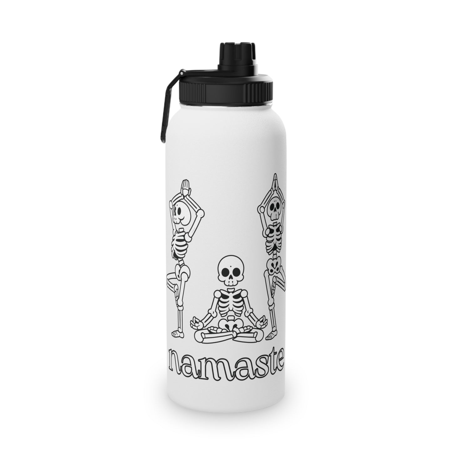 Namaste Skeletons Stainless Steel Water Bottle - # Sizes