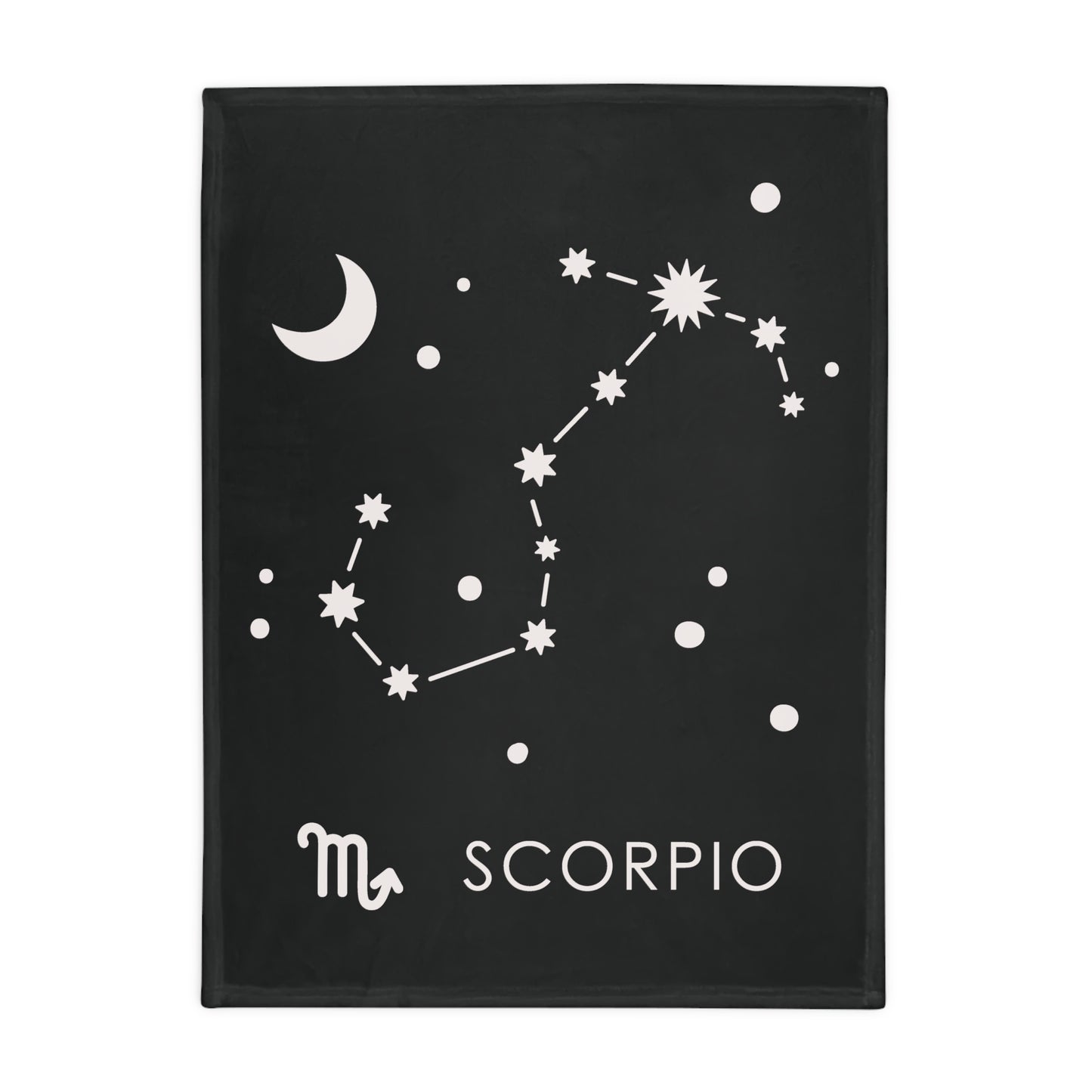 Scorpio Star Map Plush Fleece Blanket - black