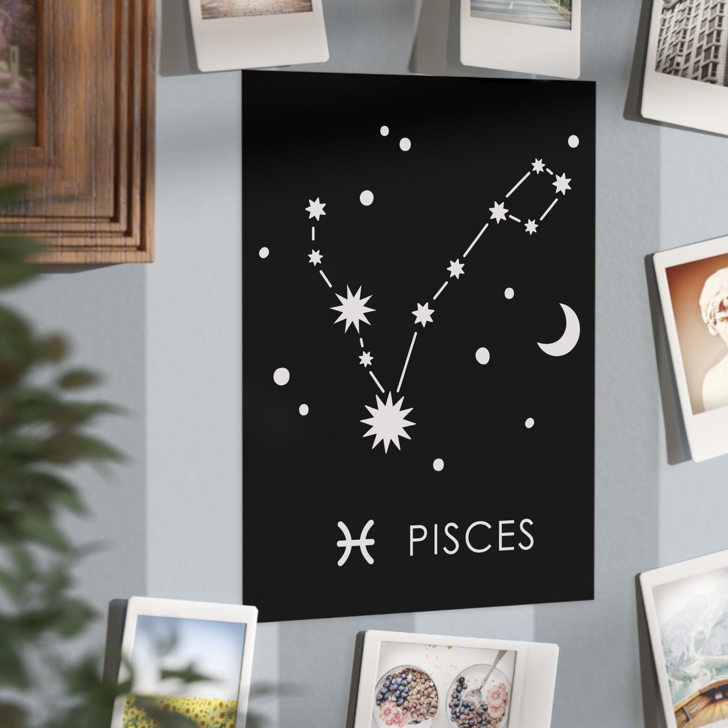 Pisces Starmap Unframed Prints - black