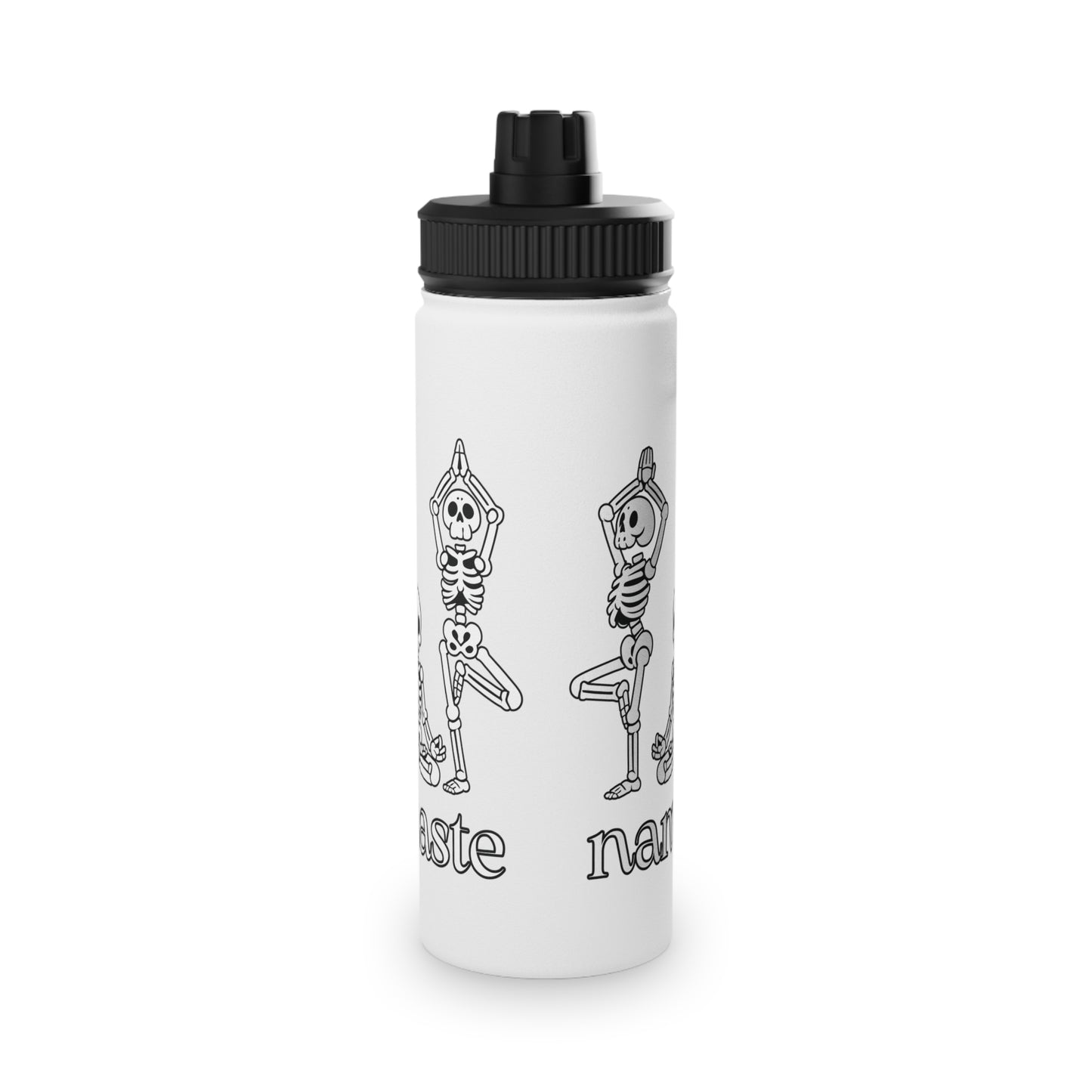 Namaste Skeletons Stainless Steel Water Bottle - # Sizes