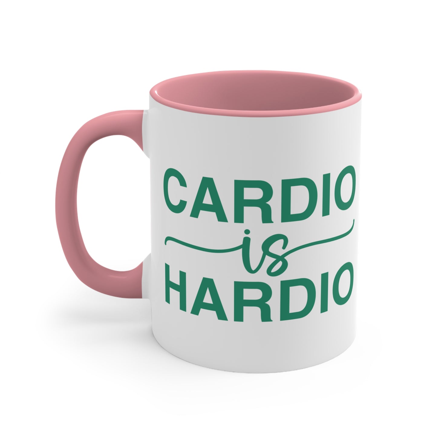 Cardio is Hardio Workout Colorful Accent Mug 11oz - For Gym Fitness Enthusiasts