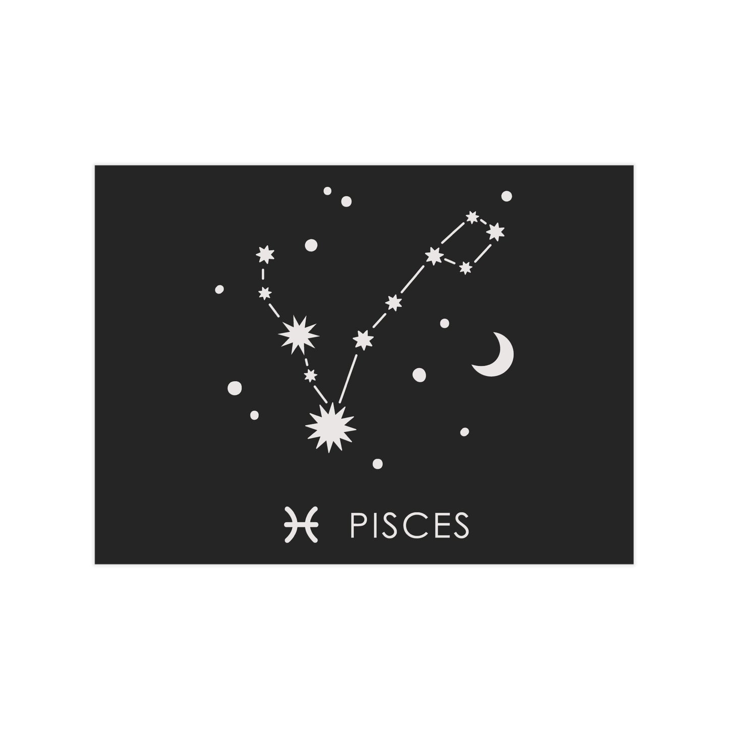 Pisces Starmap Unframed Prints - black