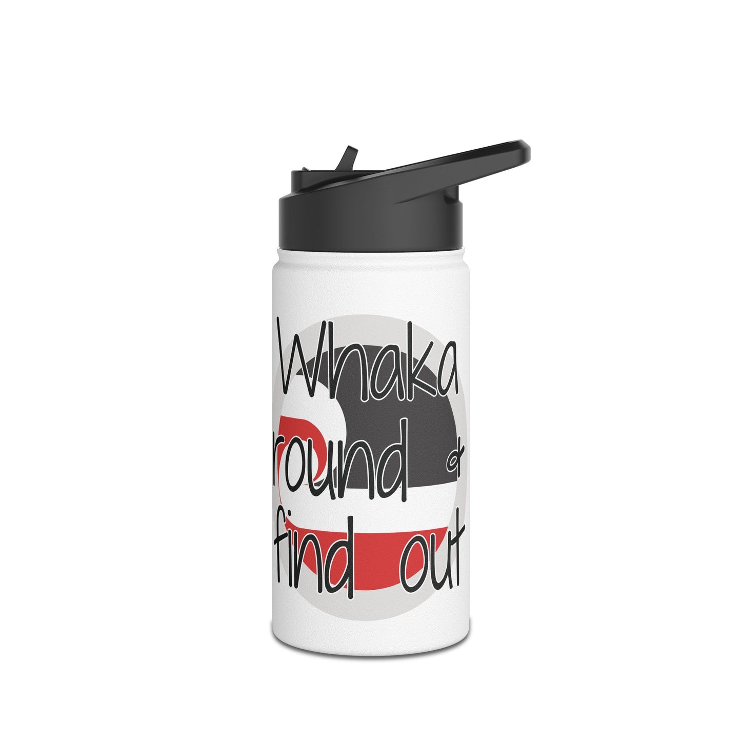 Whaka Round & Find Out Stainless Steel Water Bottle, Standard Lid