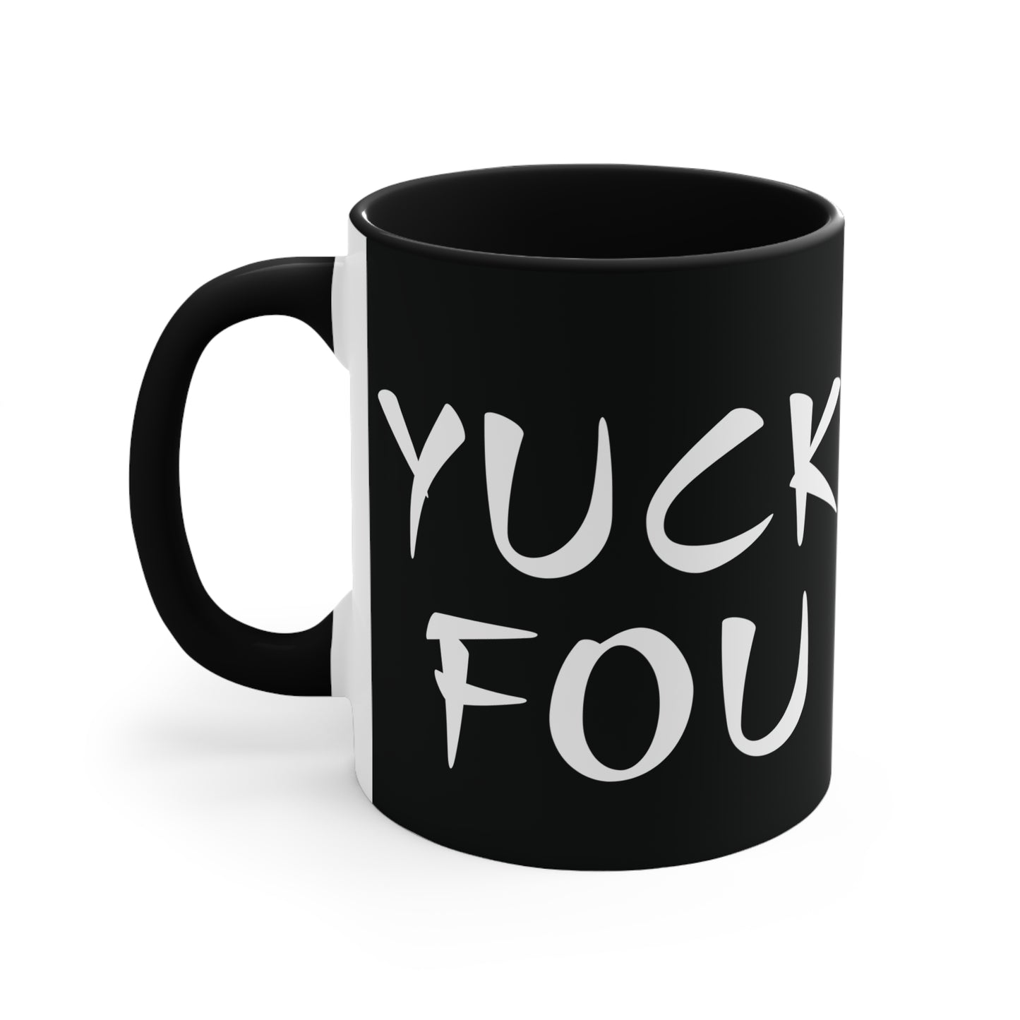 Yuck Fou Colorful Accent Mug 11oz - For Adults Only - Black