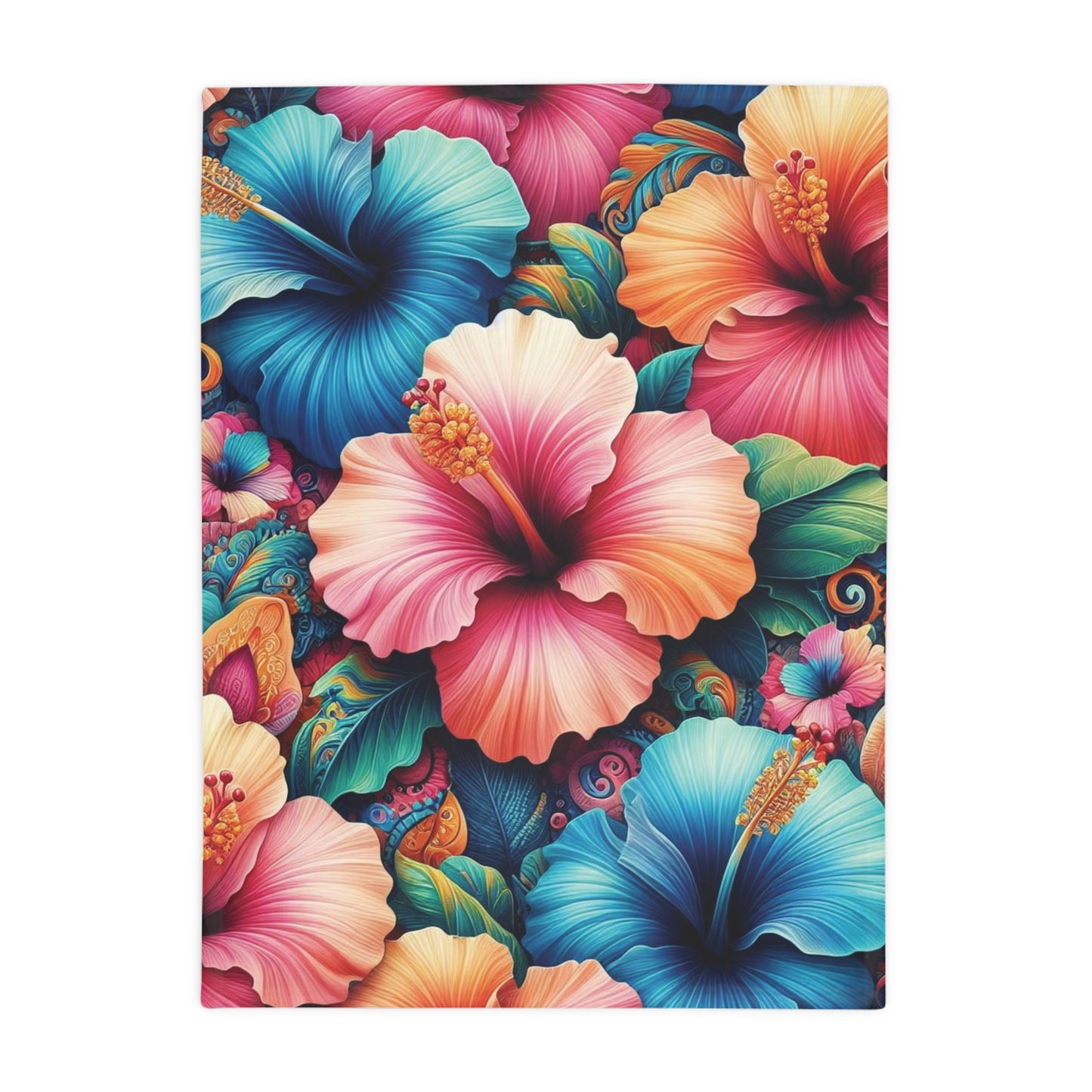 Hibiscus #1 Plush Fleece Blanket