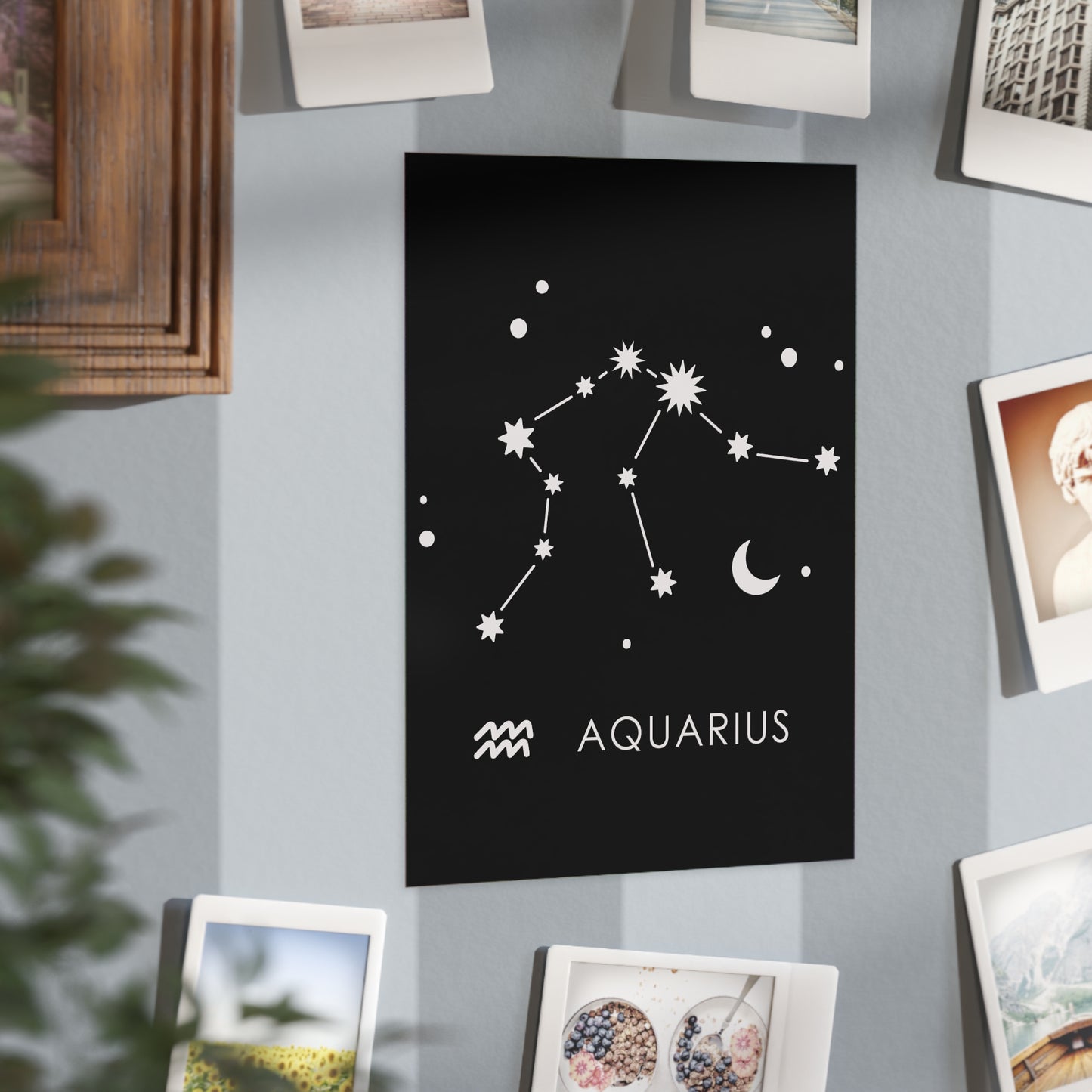 Aquarius Starmap Unframed Prints - black