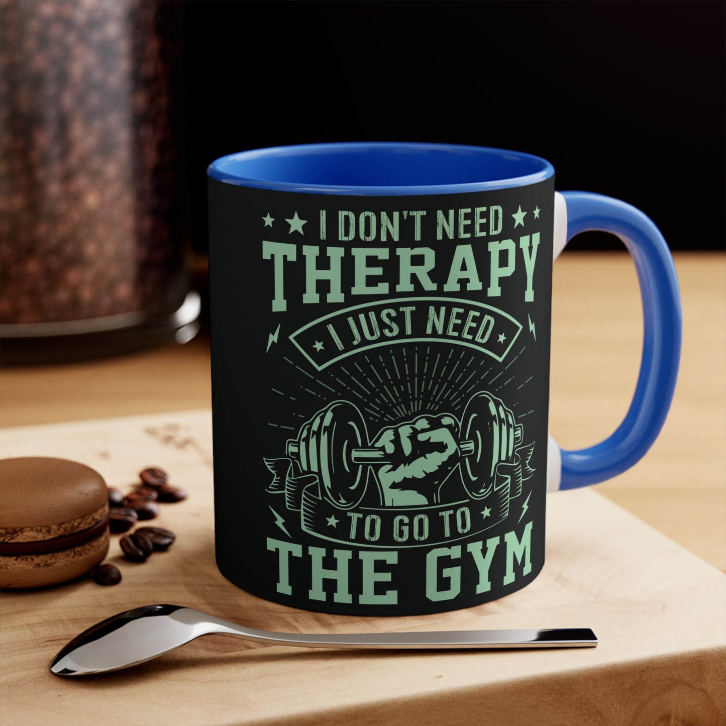 I Don't Need Therapy... Workout Colorful Accent Mug 11oz - For Gym Fitness Enthusiasts