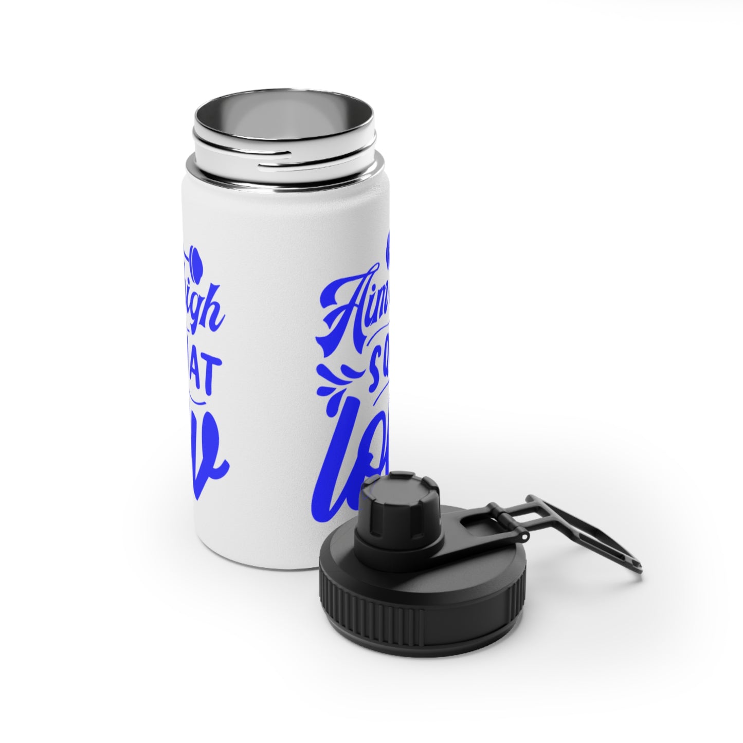 Aim High Squat Low Stainless Steel Sports Water Bottle - 3 sizes