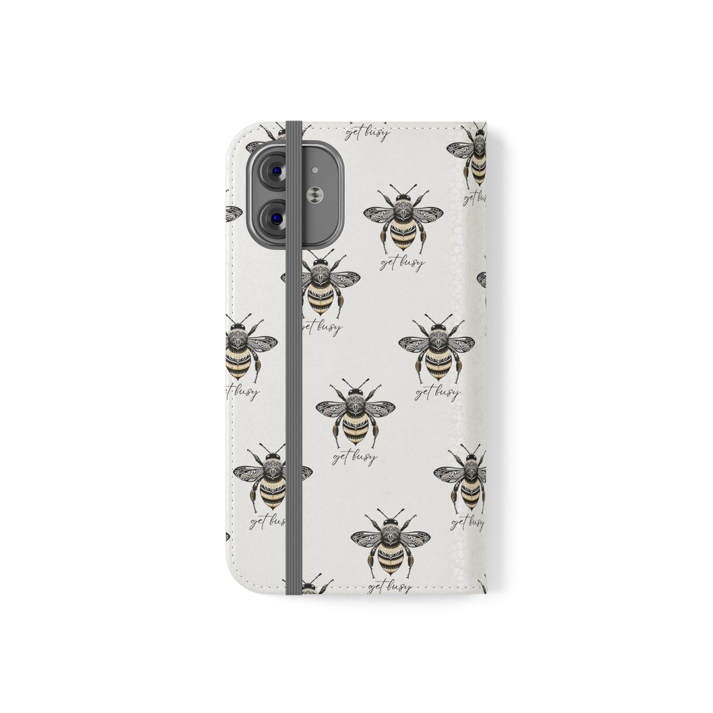 Get Busy Bee Flip Cases for iPhone/Samsung - white