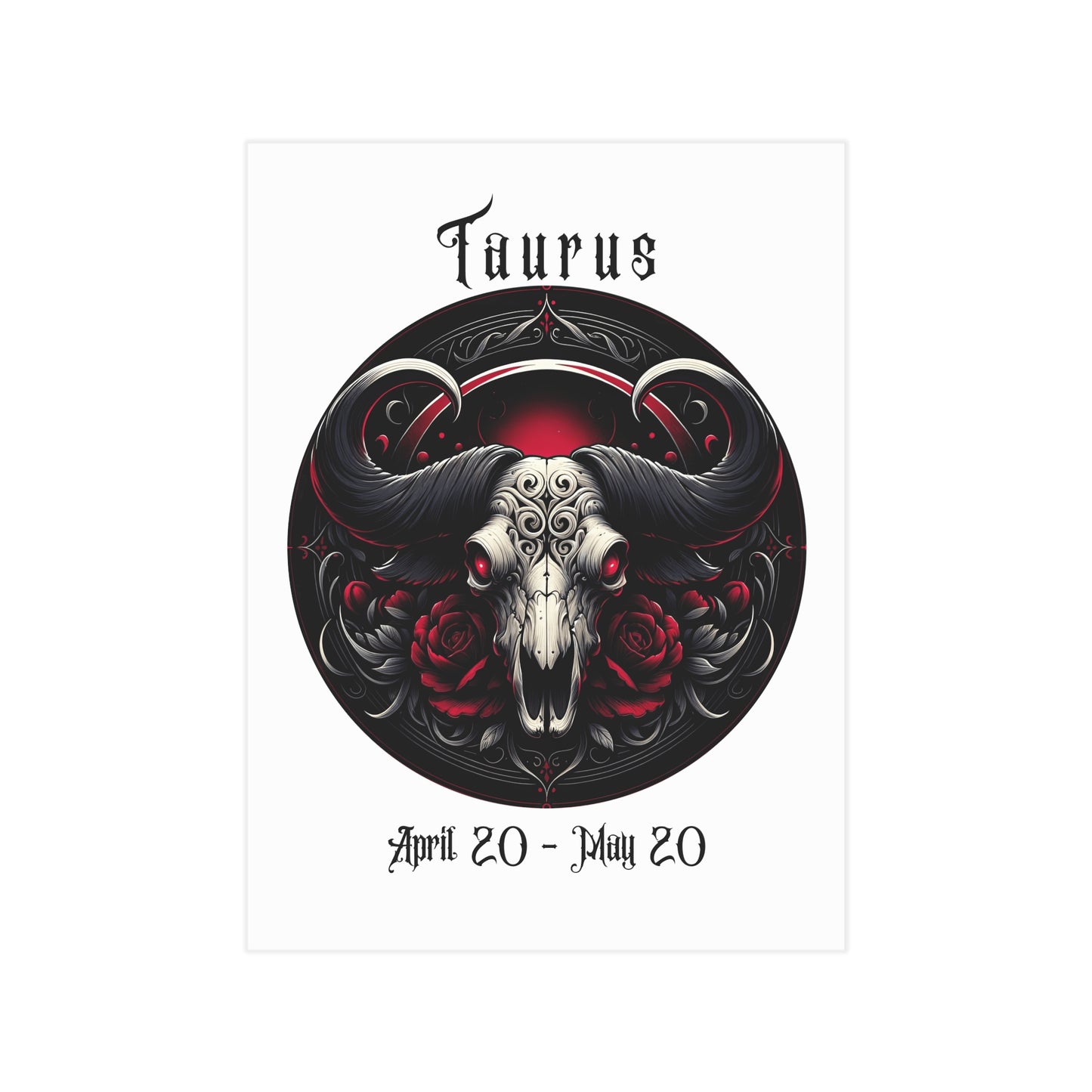 Gothic Taurus Unframed Prints - white