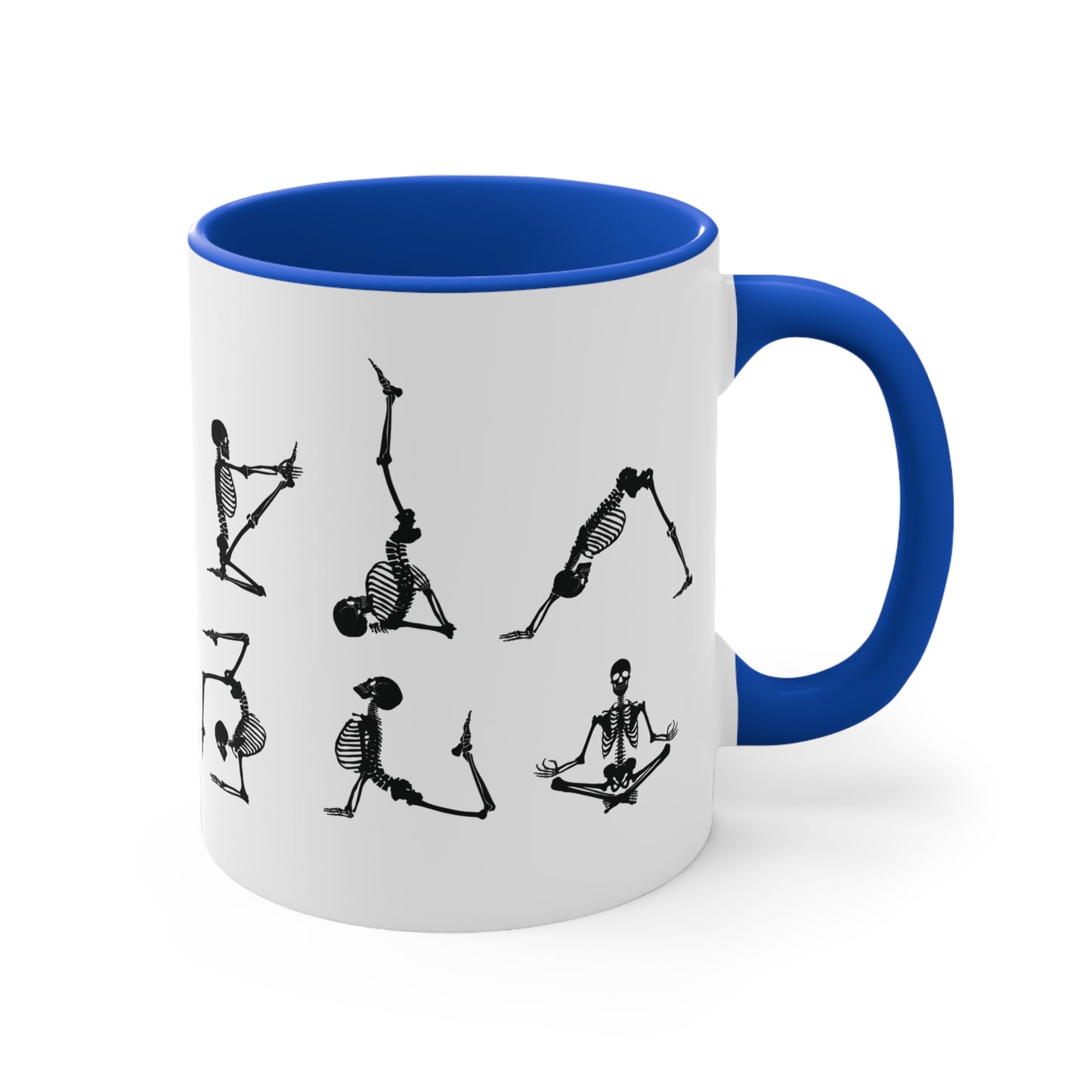 Skeleton Yoga Color Accent Mug 11oz - Zen Meditation Gift