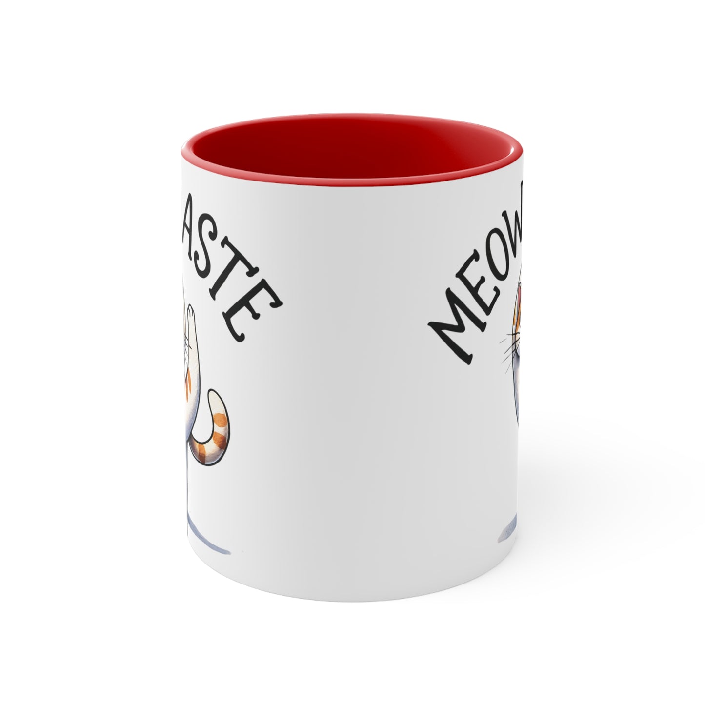 Meow Maste Color Accent Mug 11oz - Zen Meditation Gift