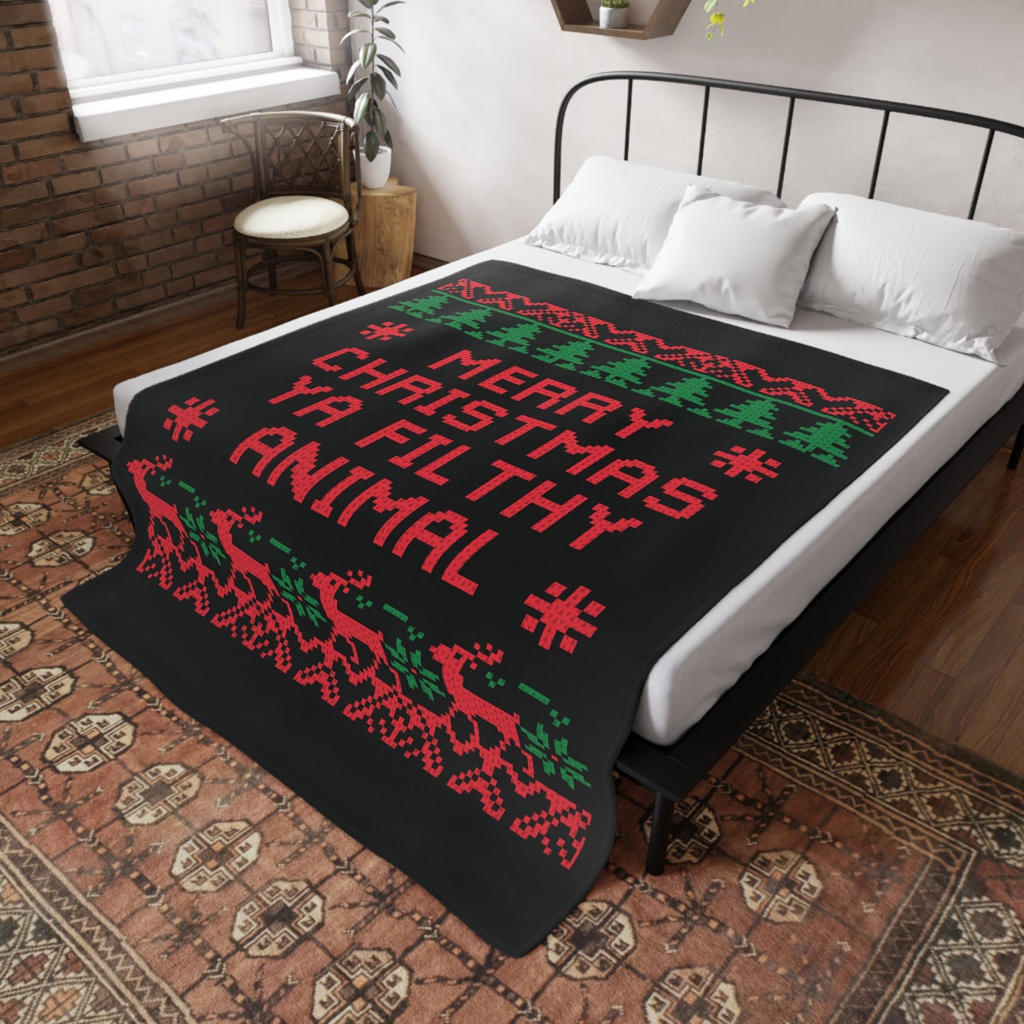 Ugly Christmas Sweater - Filthy Animal Plush Fleece Blanket