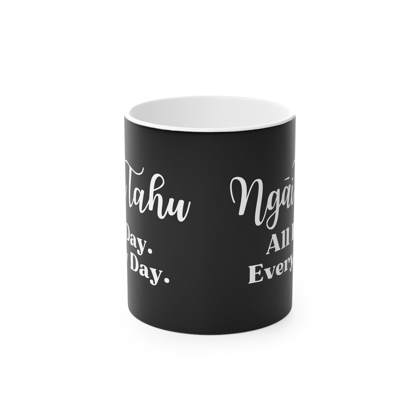 Ngāi Tahu All Day. Every Day. Magic Mug - black