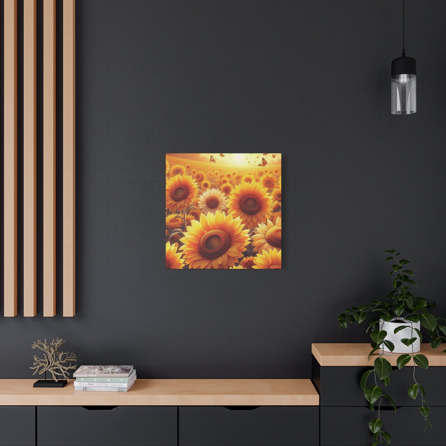 Sunflowers Classic Canvas - Black