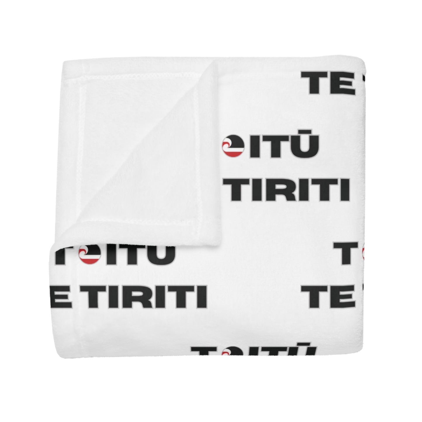 Toitū Te Tiriti - White Plush Fleece Blanket