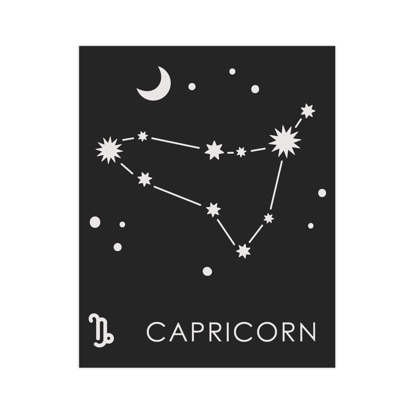 Capricorn Starmap Unframed Prints - black