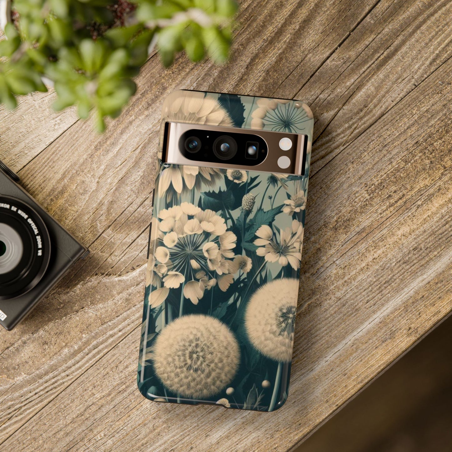 Blue & Cream Flowers Tough Cases iPhone/Google/Samsung