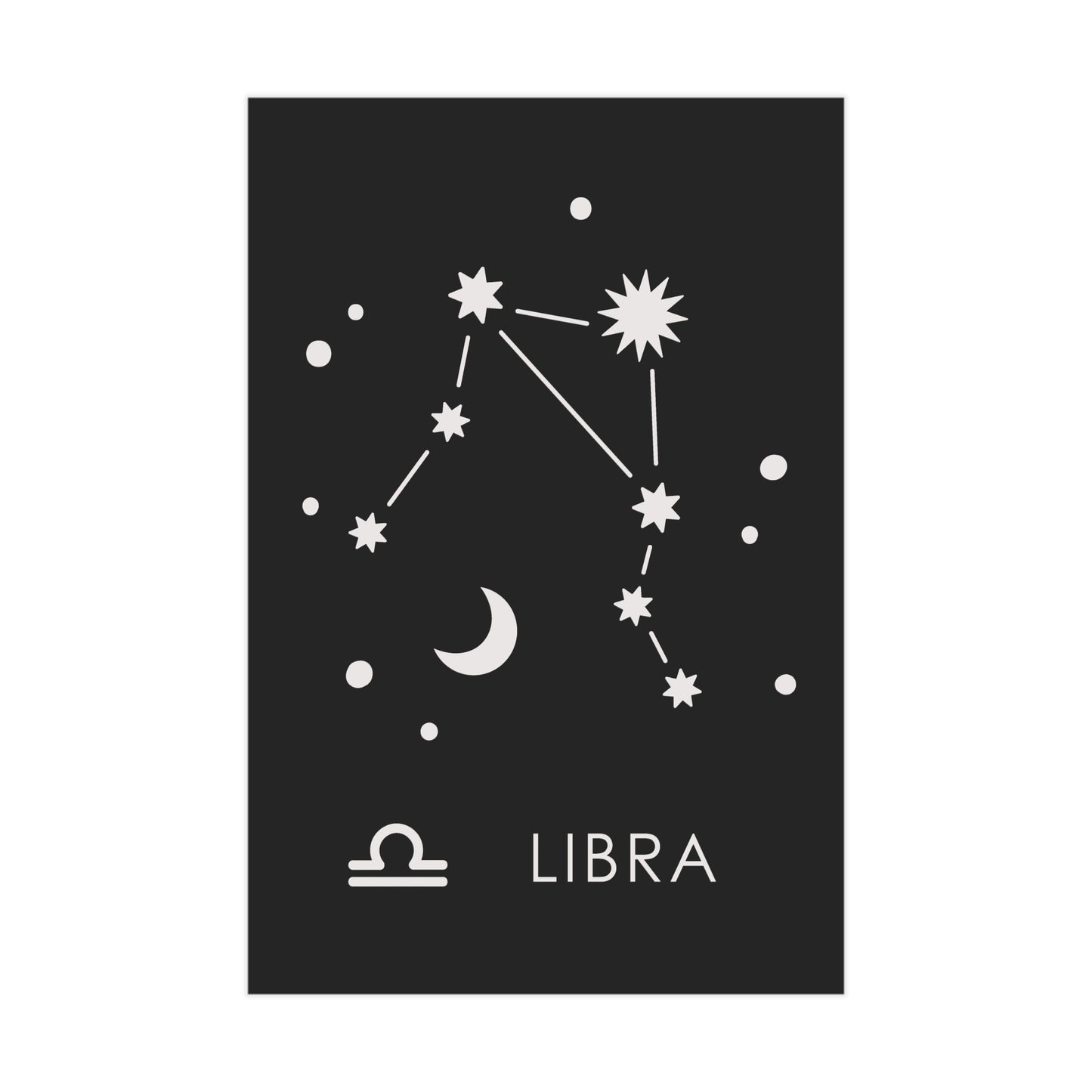 Libra Starmap Unframed Prints - black