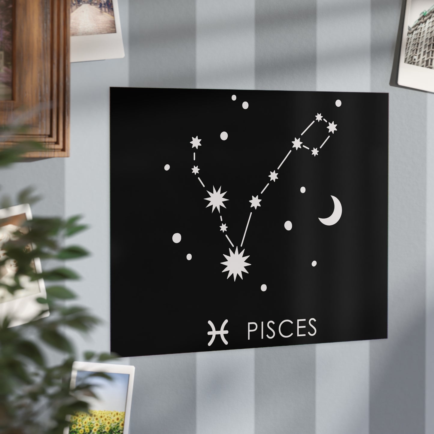 Pisces Starmap Unframed Prints - black