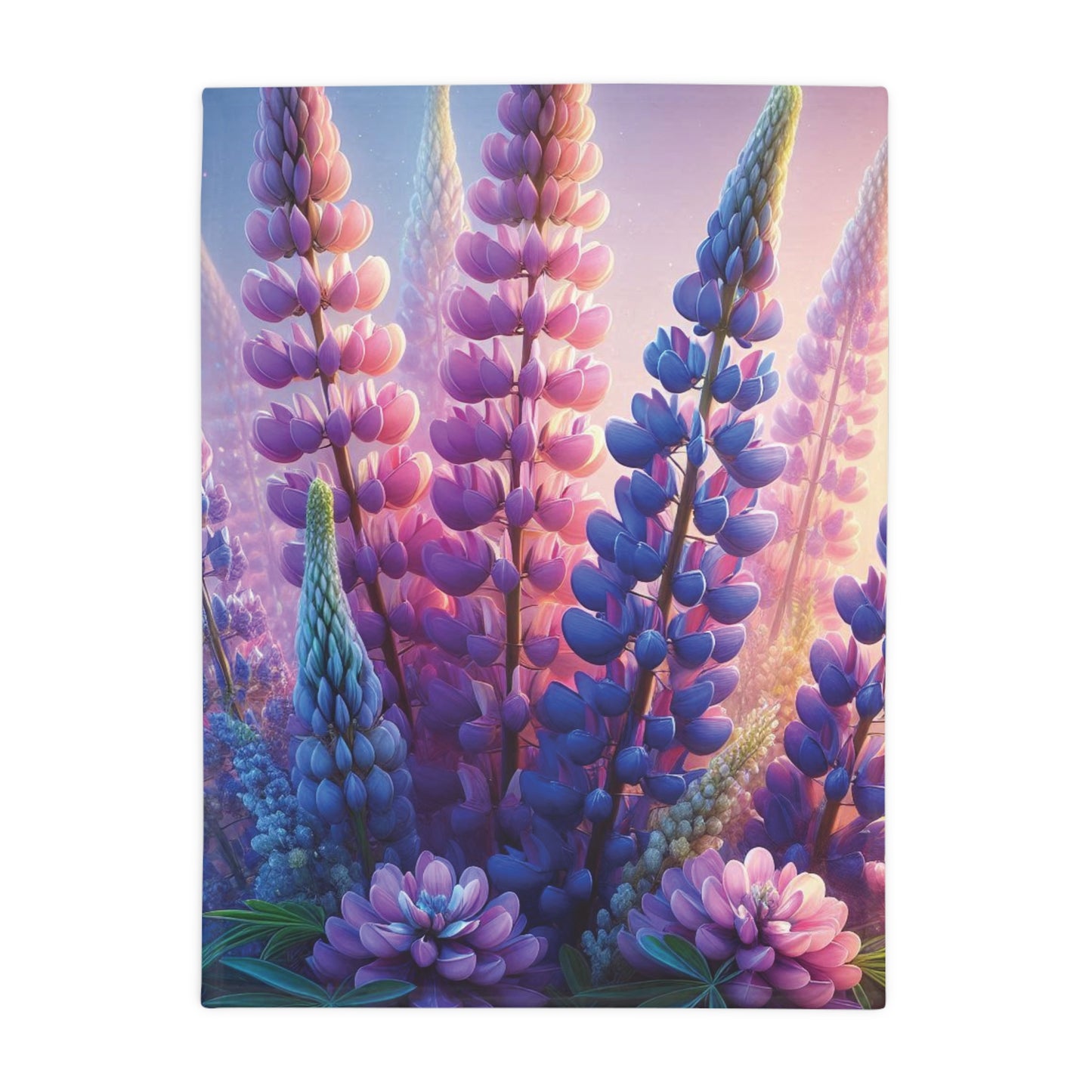 Lupins #2 Plush Fleece Blanket