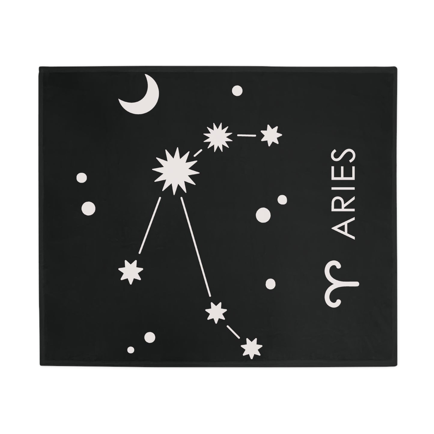 Aries Star Map Plush Fleece Blanket - black