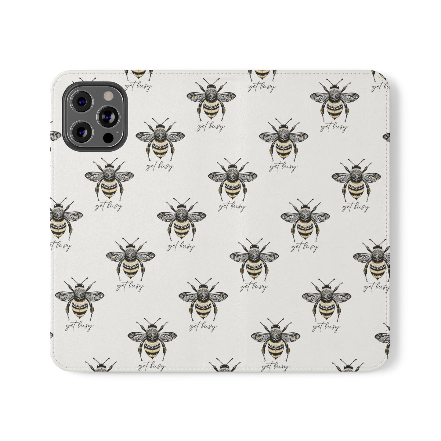 Get Busy Bee Flip Cases for iPhone/Samsung - white