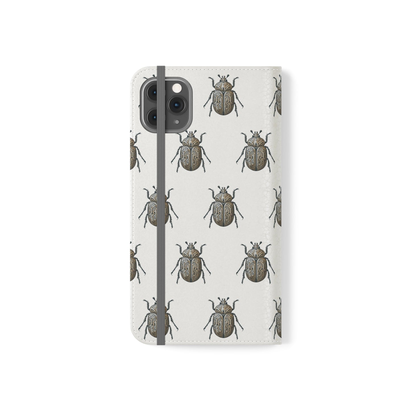 Carved Beetle Flip Cases for iPhone/Samsung - white